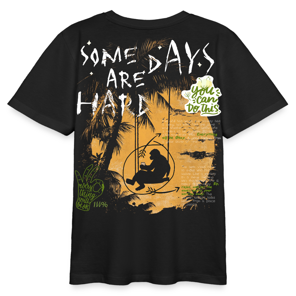 Amphionan, Palmen, 1st | Teenager Bio T-Shirt - Schwarz