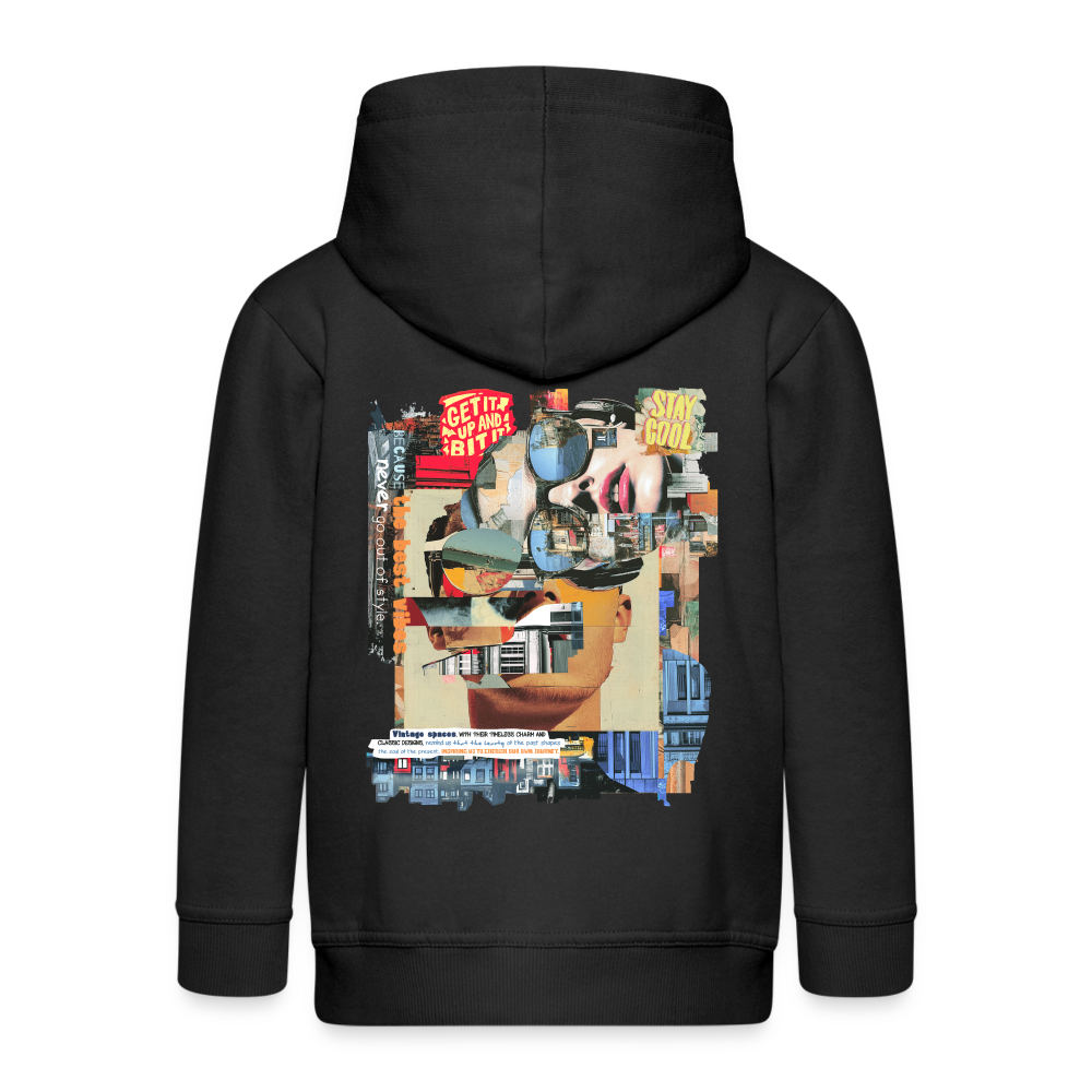 Seraphion, Gesichter, 1st | Kinder Zip Hoodie - Schwarz
