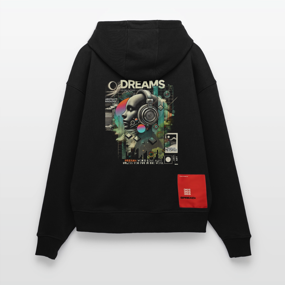 Harmonian, Fantasie, 1st | Heavyweight Oversized Bio Hoodie, Unisex - SOLID BLACK