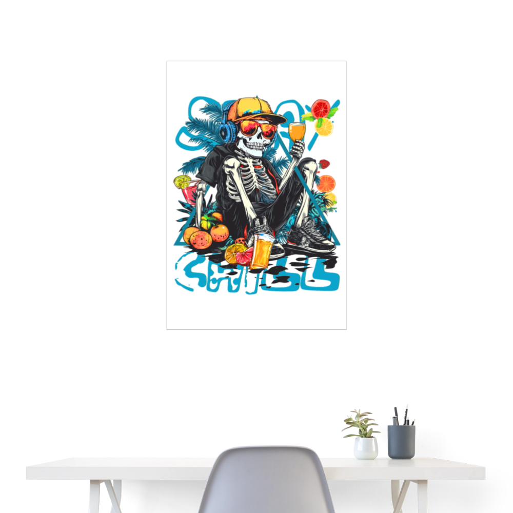 Calveron, Skelet, 1st | Poster 60x90 cm - Weiß