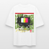 Oblivionis, Fernseher, 1st | Blaster, Oversize Bio T-Shirt, Unisex - Weiß