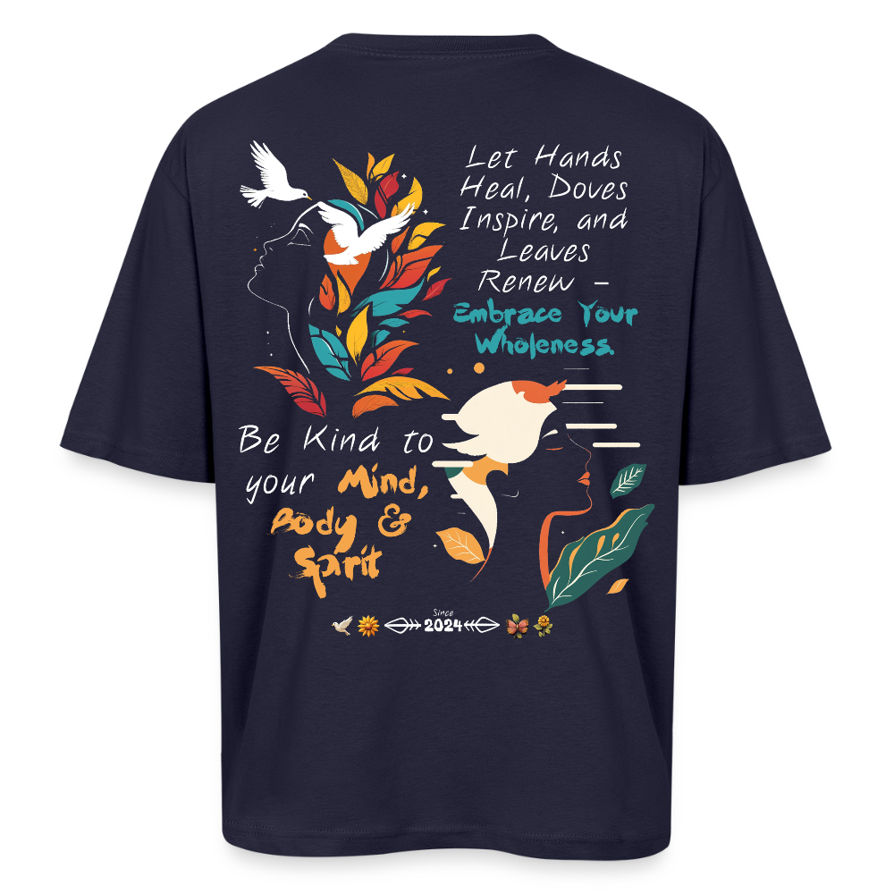 Arwa, Taube, 1st | Breezy, Oversized Unisex T-Shirt - Navy