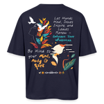 Arwa, Taube, 1st | Breezy, Oversized Unisex T-Shirt - Navy