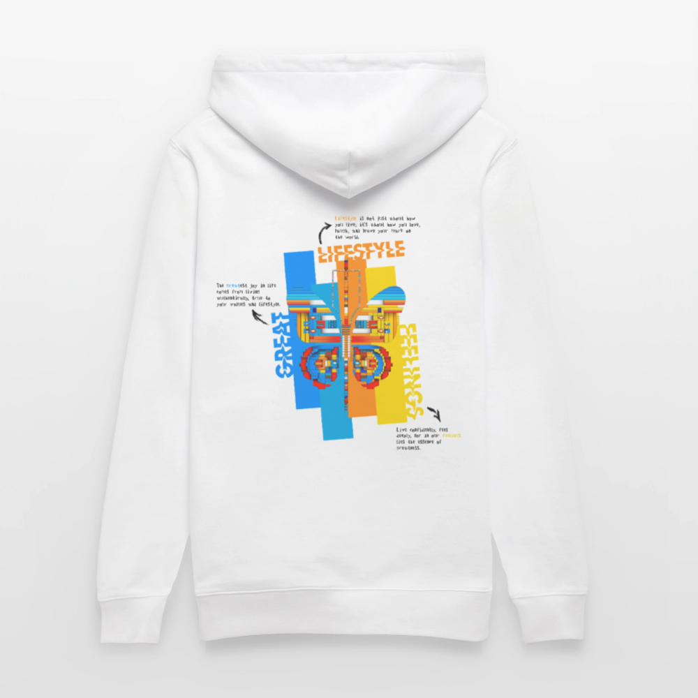 Nebularis, Schmetterling, 1st | Cruiser, Unisex Bio-Hoodie - Weiß