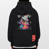 Posei, Taube, 1st | Heavyweight Oversized Bio Hoodie, Unisex - SOLID BLACK