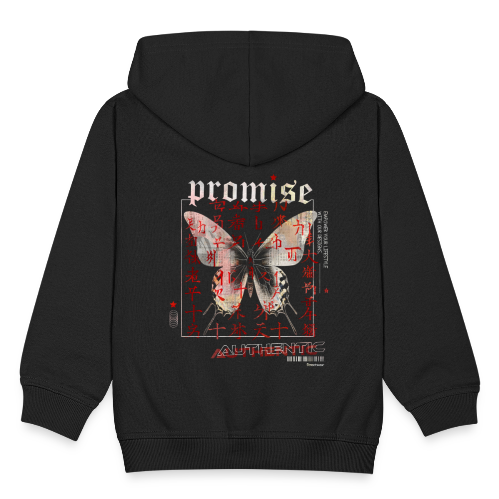 Xurmus, Schmetterling, 1st | Kinder Zip Hoodie - Schwarz