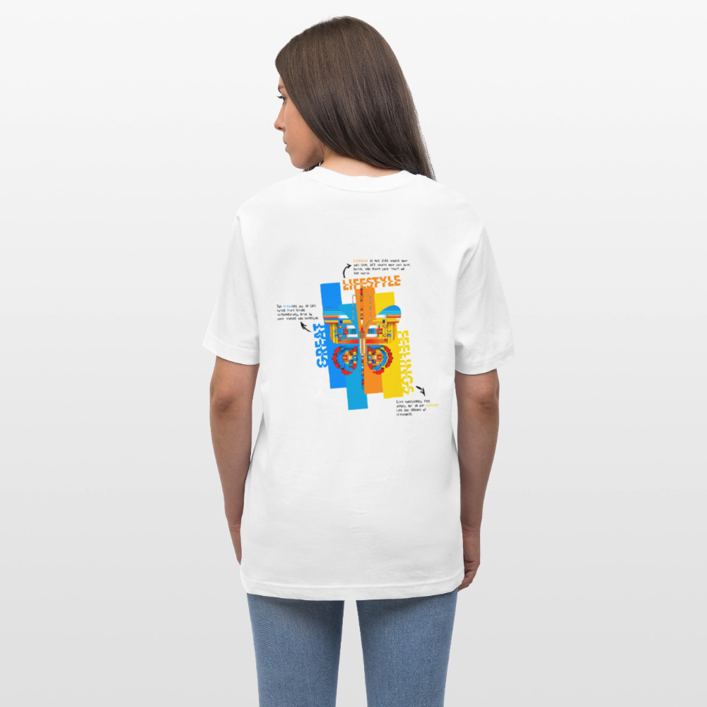 Nebularis, Schmetterling, 1st | Essential, Relaxed Fit Unisex Bio T-Shirt - Weiß