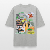 Ereban, Lippen, 1st | Blaster, Oversize Bio T-Shirt, Unisex - Grau meliert
