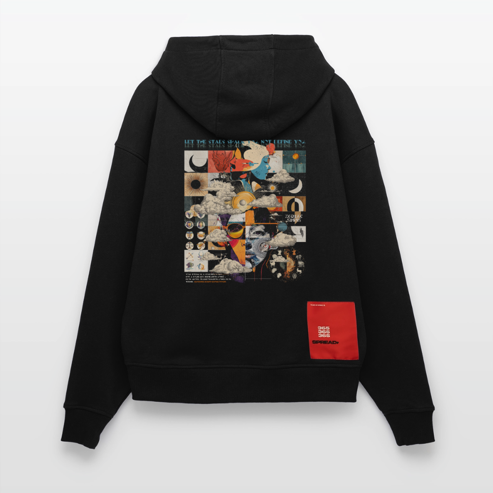 Hekatean, Sternzeichen, 1st | Heavyweight Oversized Bio Hoodie, Unisex - SOLID BLACK