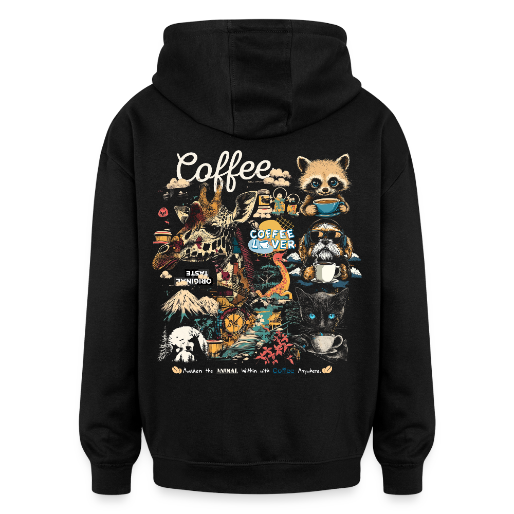 Tritonan, Kaffee, 1st | Freshhood, Oversized Unisex Hoodie - Schwarz