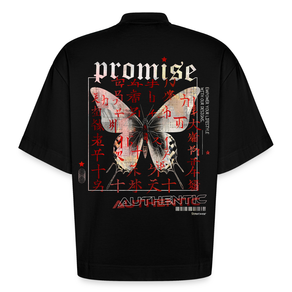 Xurmus, Schmetterling, 1st | Boxy, Heavyweight Bio T-Shirt, Unisex - SOLID BLACK