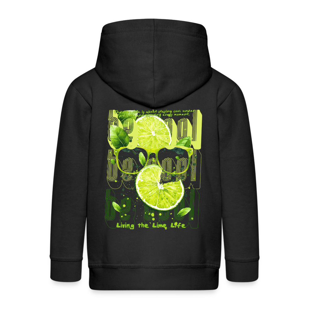 Kali, Limette, 1st | Kinder Zip Hoodie - Schwarz