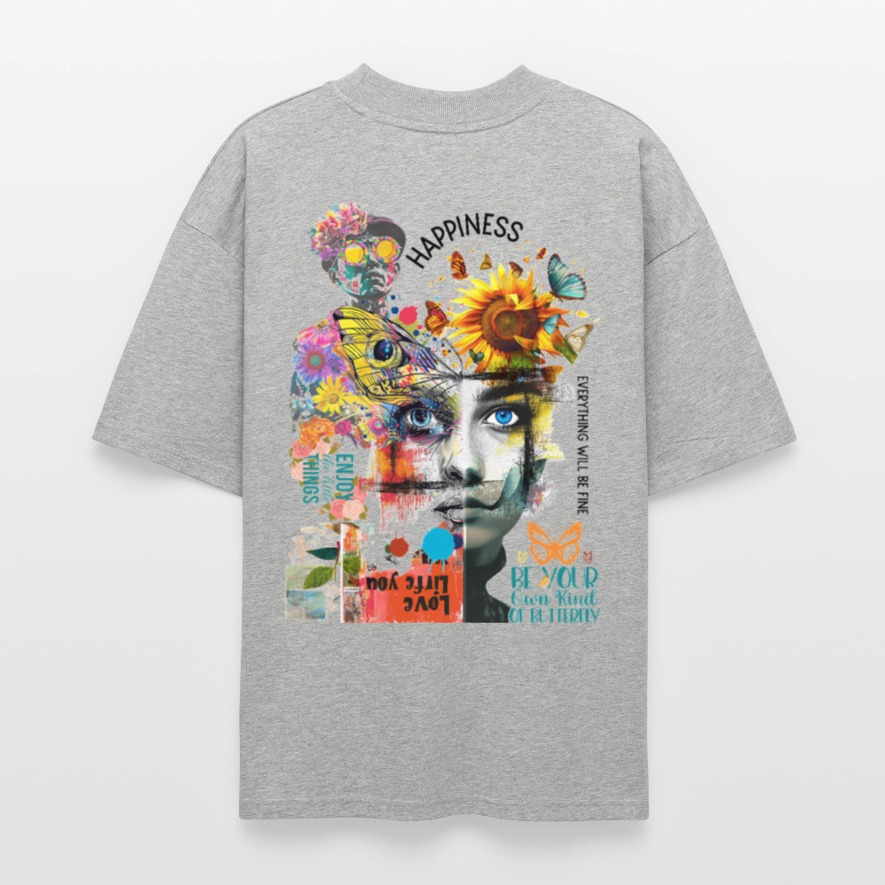 Verdantis, Blaue Augen, 1st | Blaster, Oversize Bio T-Shirt, Unisex - Grau meliert