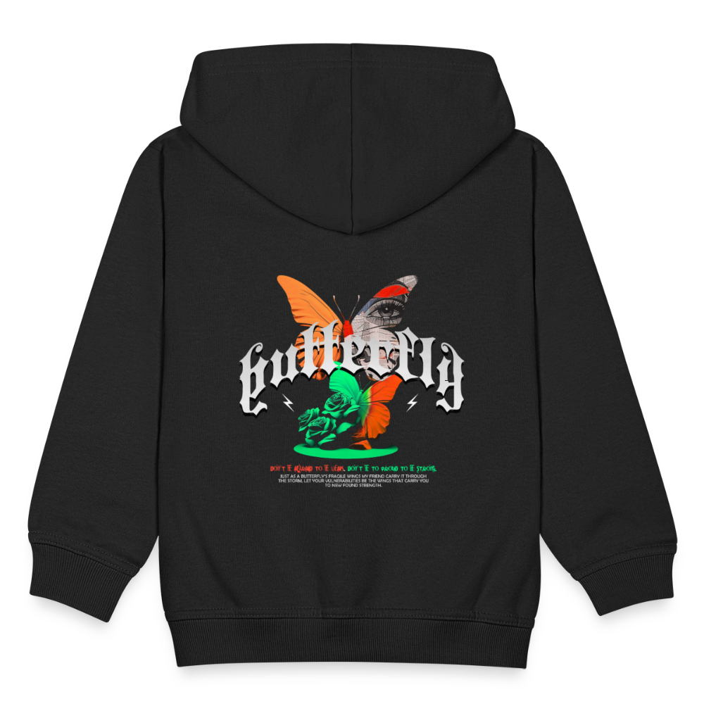 Noşîrêwan, Schmetterling, 1st | Kinder Zip Hoodie - Schwarz