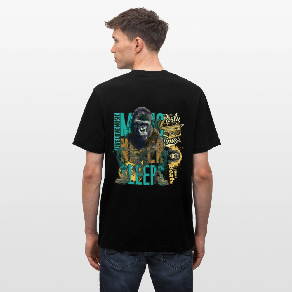 Herakles, Gorilla, 1st | Essential, Relaxed Fit Unisex Bio T-Shirt - Schwarz
