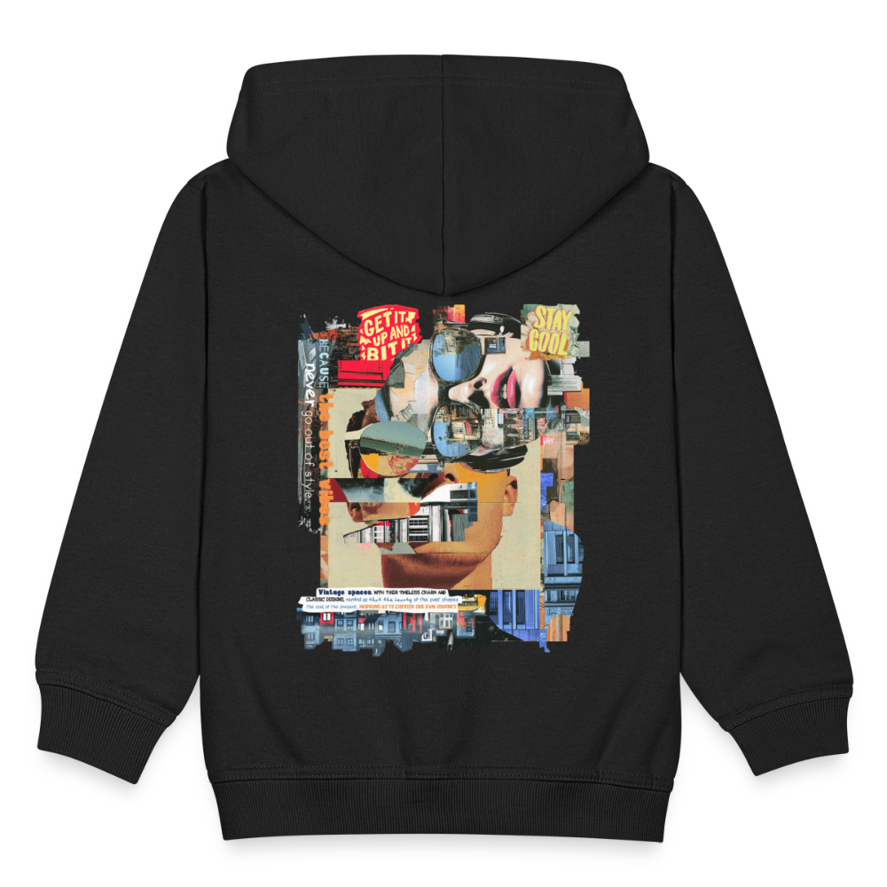 Seraphion, Gesichter, 1st | Kinder Zip Hoodie - Schwarz