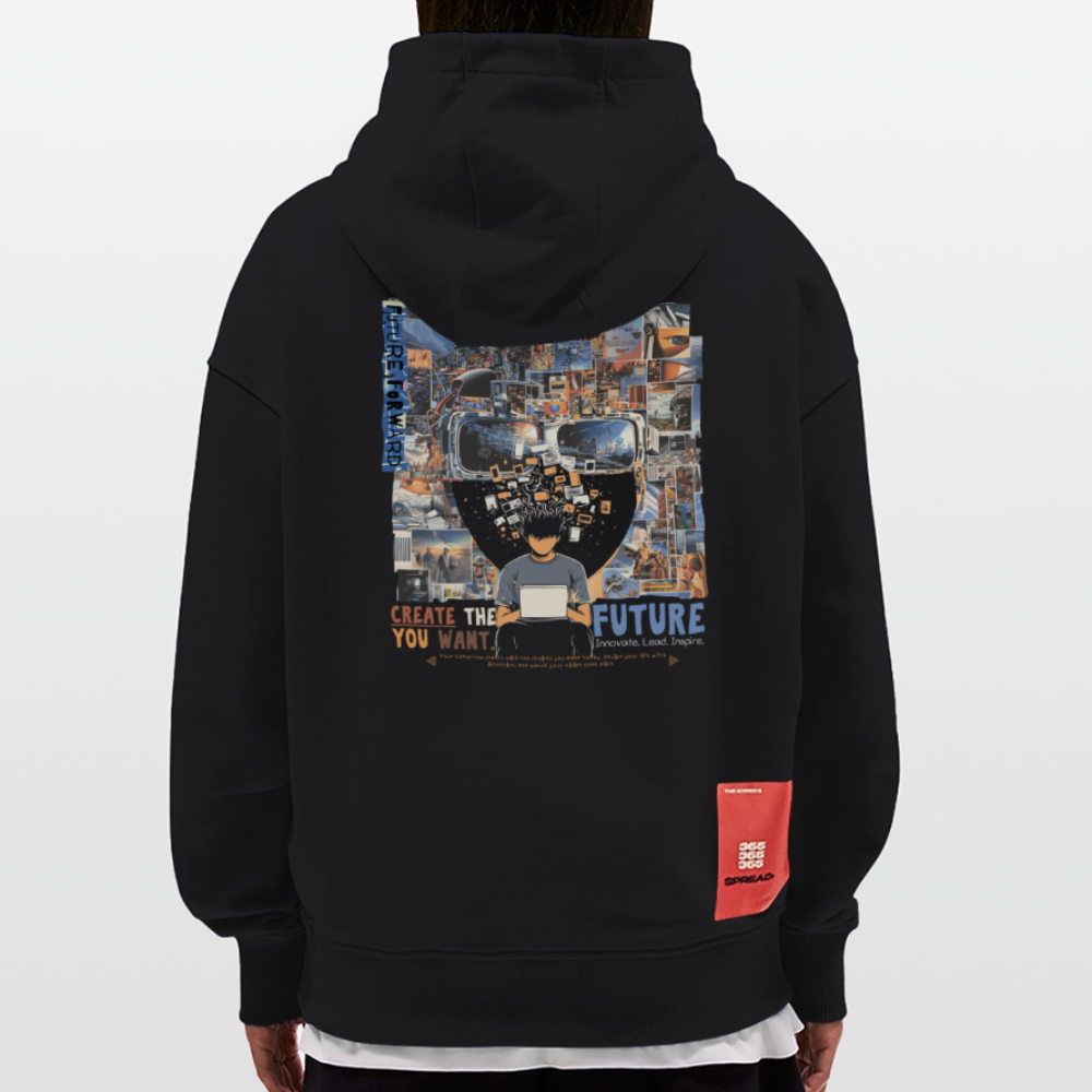 Sakhr, Informatik, 1st | Heavyweight Oversized Bio Hoodie, Unisex - SOLID BLACK