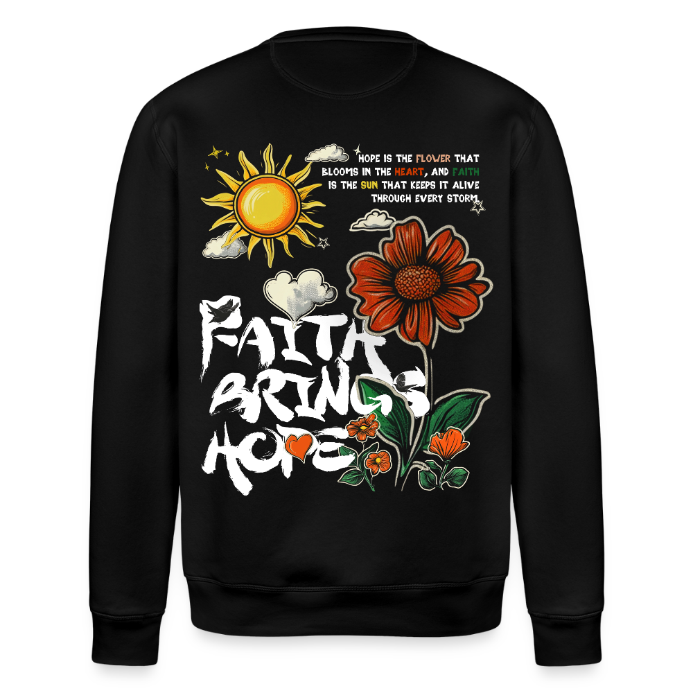 Odin , Blume, 1st | Roller, Unisex Bio-Sweatshirt - Schwarz