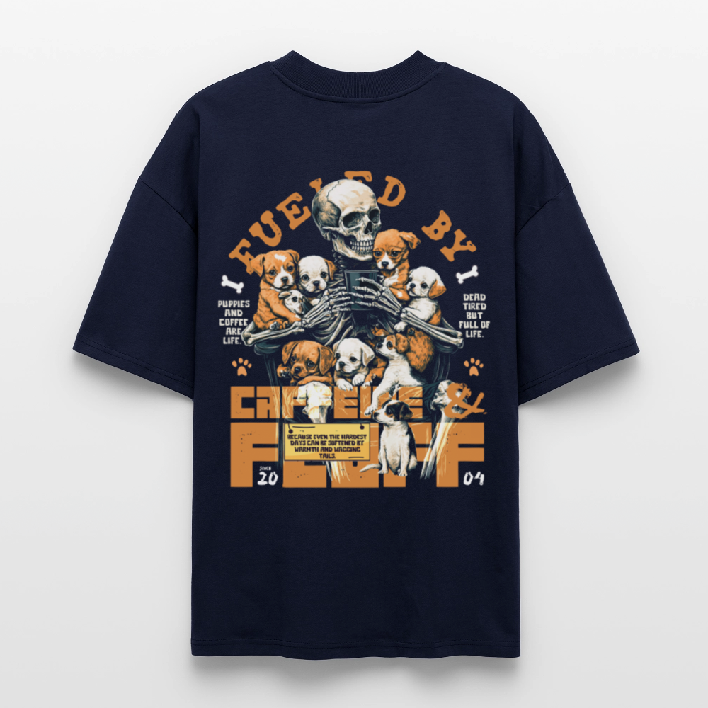 Nyxian, Skelet & Welpen, 1st | Blaster, Oversize Bio T-Shirt, Unisex - Navy