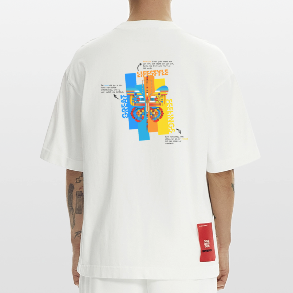 Nebularis, Schmetterling, 1st | Heve, Heavyweight Oversized Bio T-Shirt, Unisex - OFF WHITE