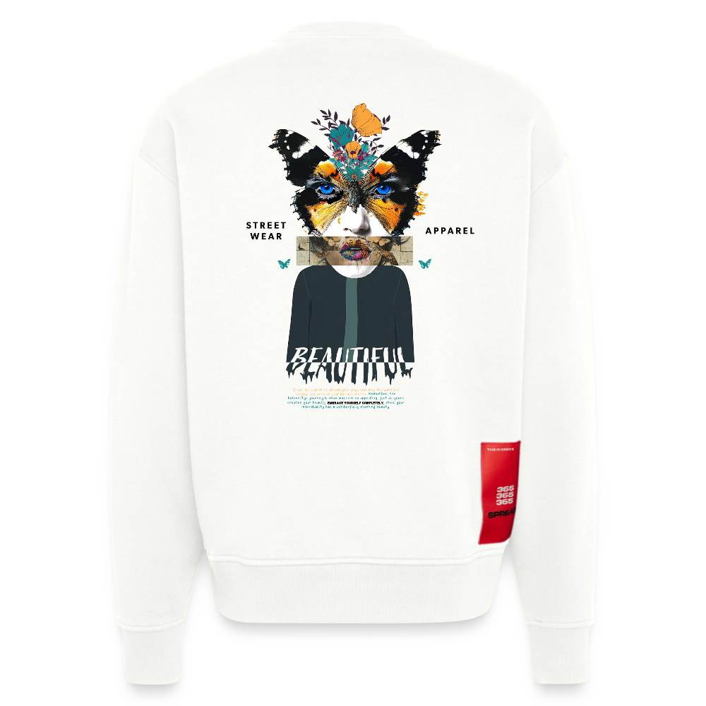 Siriothis, Schmetterling, 1st | Heavyweight Oversized Bio Sweater, Unisex - OFF WHITE