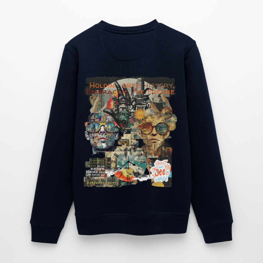 Huitzilopochtli, Gesichter, 1st | Roller, Unisex Bio-Sweatshirt - Navy