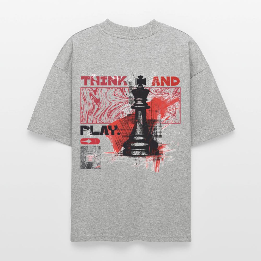Orionis, Schach, 1st | Blaster, Oversize Bio T-Shirt, Unisex - Grau meliert