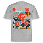 Solvarion, Stopp, 1st | Essential, Relaxed Fit Unisex Bio T-Shirt - Grau meliert