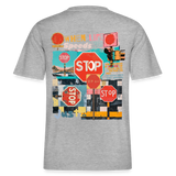 Solvarion, Stopp, 1st | Essential, Relaxed Fit Unisex Bio T-Shirt - Grau meliert
