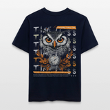 Marid, Eule, 1st | Essential, Relaxed Fit Unisex Bio T-Shirt - Navy