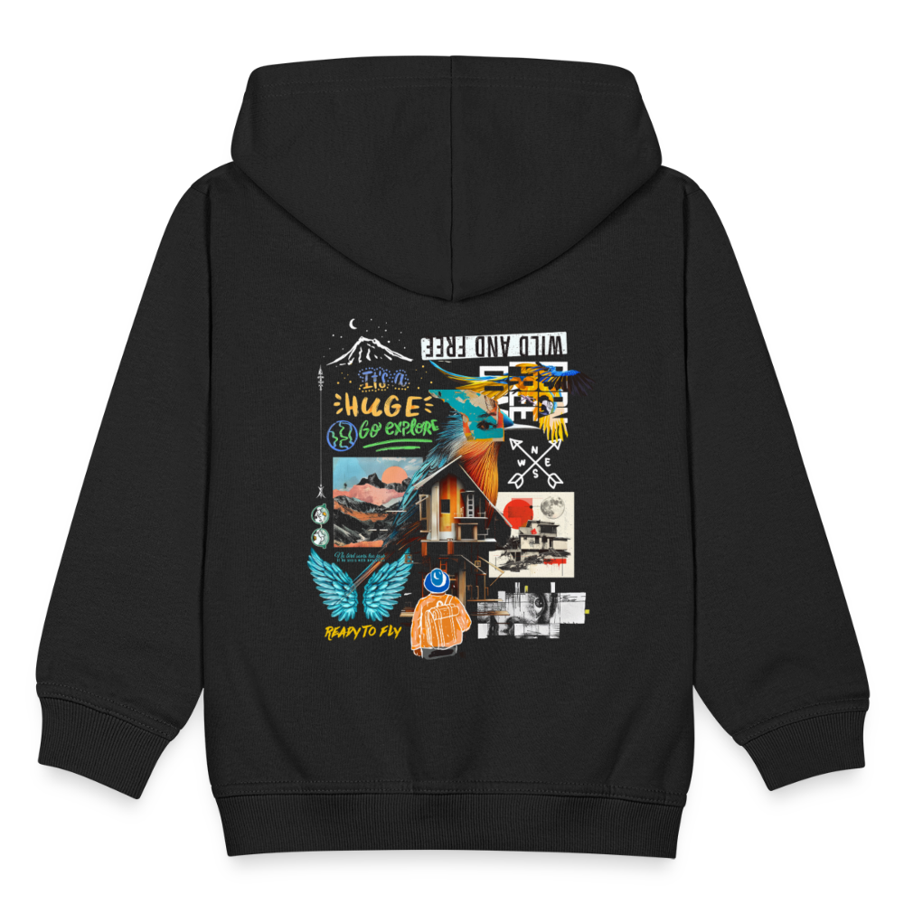 Nüwa, Wandern, 1st | Kinder Zip Hoodie - Schwarz