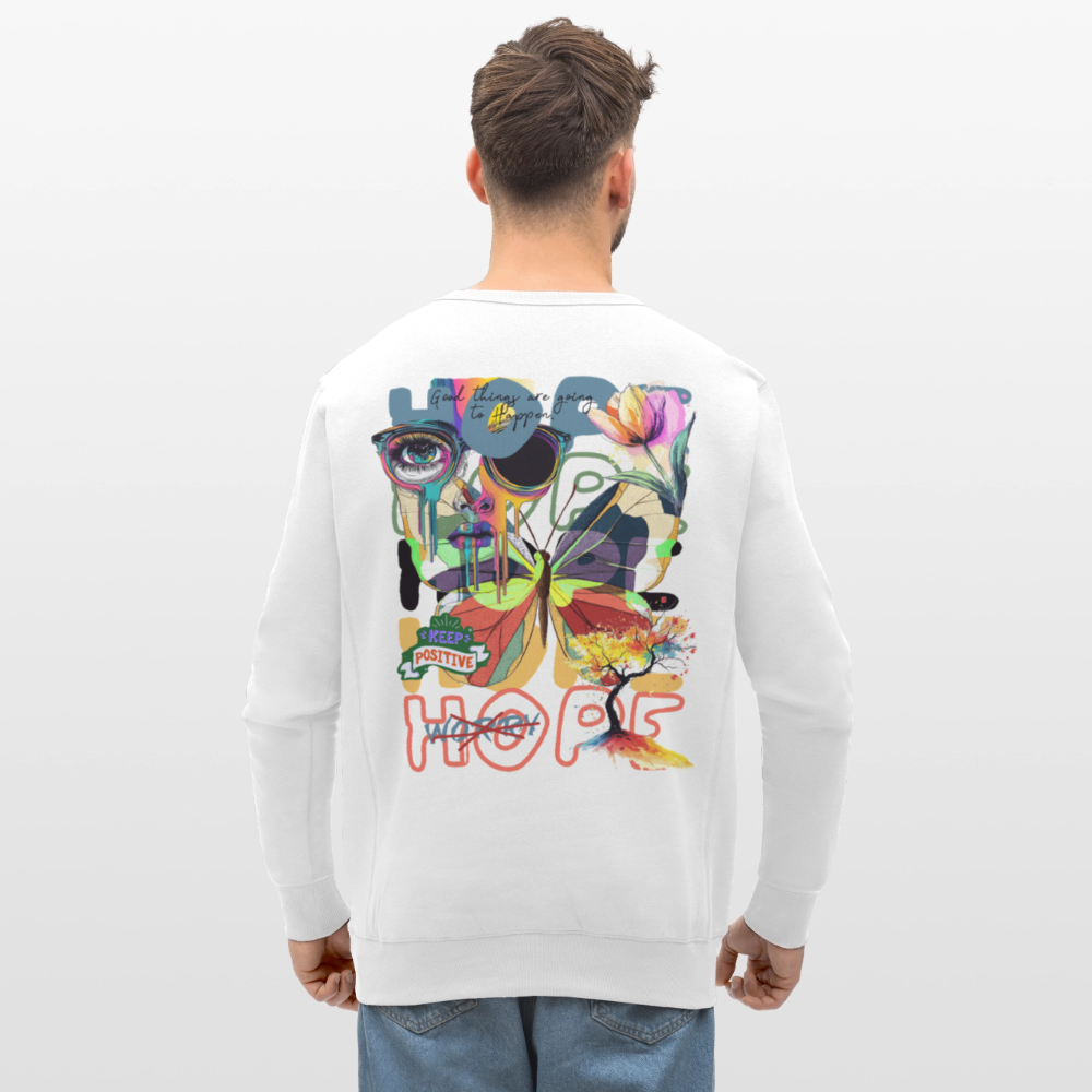Tenebris, Schmetterling, 1st | Roller, Unisex Bio-Sweatshirt - Weiß