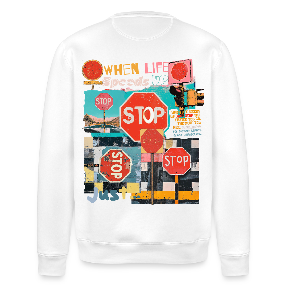 Solvarion, Stopp, 1st | Roller, Unisex Bio-Sweatshirt - Weiß