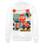 Solvarion, Stopp, 1st | Roller, Unisex Bio-Sweatshirt - Weiß