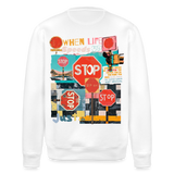Solvarion, Stopp, 1st | Roller, Unisex Bio-Sweatshirt - Weiß