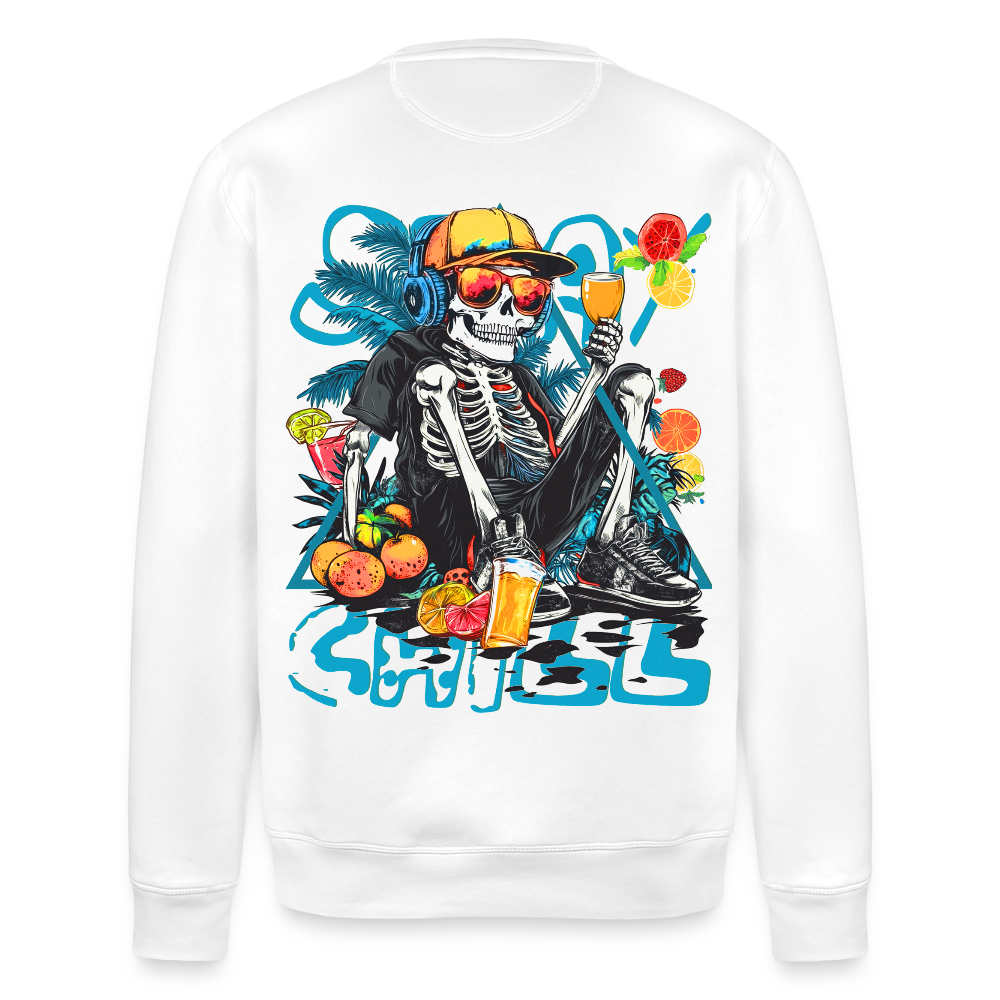 Calveron, Skelet, 1st | Roller, Unisex Bio-Sweatshirt - Weiß