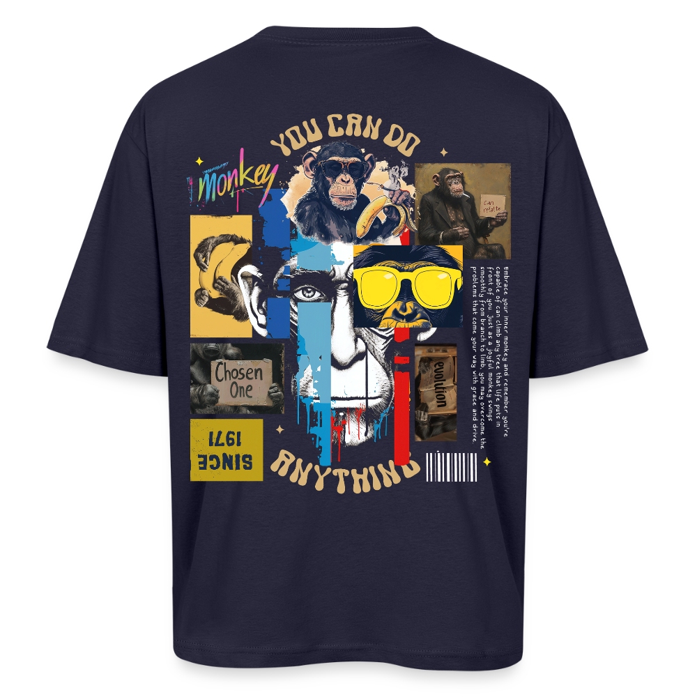 Xurjin, Affe, 1st | Breezy, Oversized Unisex T-Shirt - Navy
