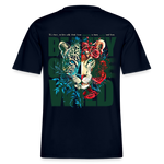 Irise, Leopard, 1st | Essential, Relaxed Fit Unisex Bio T-Shirt - Navy