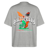 Noşîrêwan, Schmetterling, 1st | Blaster, Oversize Bio T-Shirt, Unisex - Grau meliert