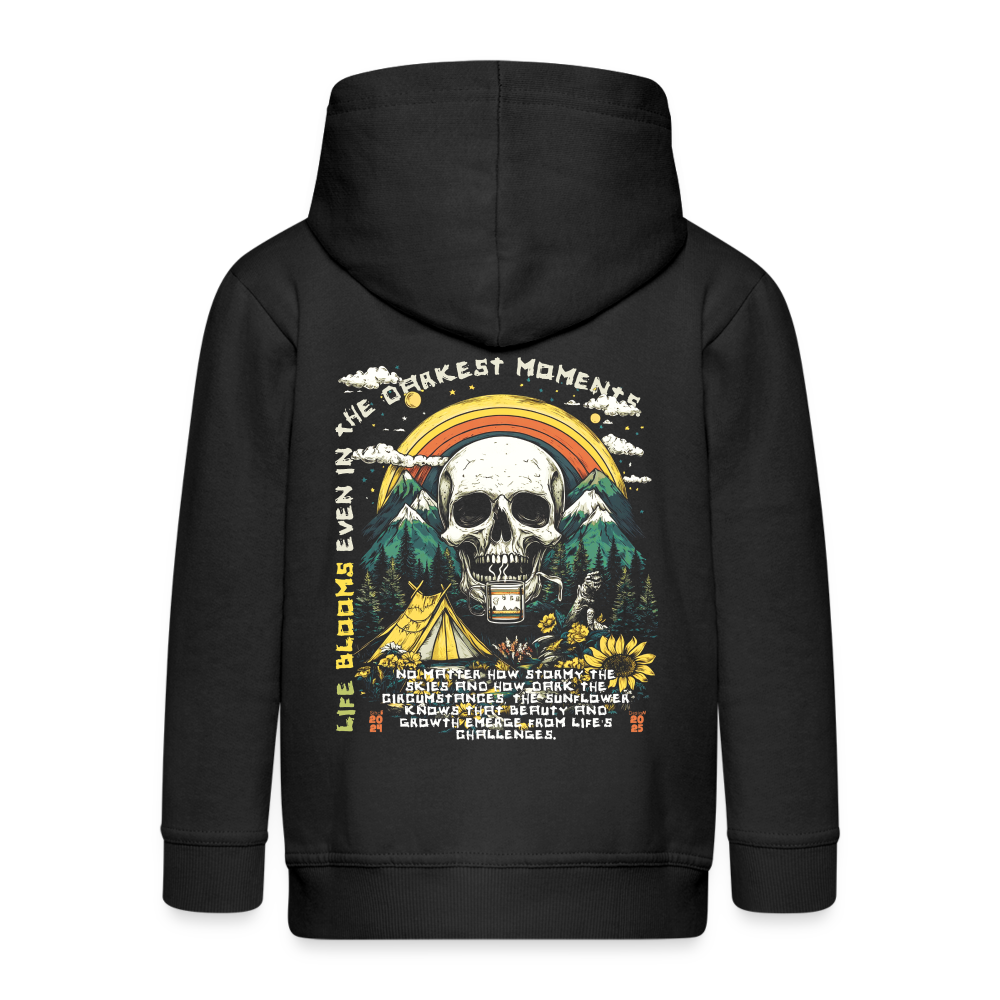 Panian, Berge, 1st | Kinder Zip Hoodie - Schwarz
