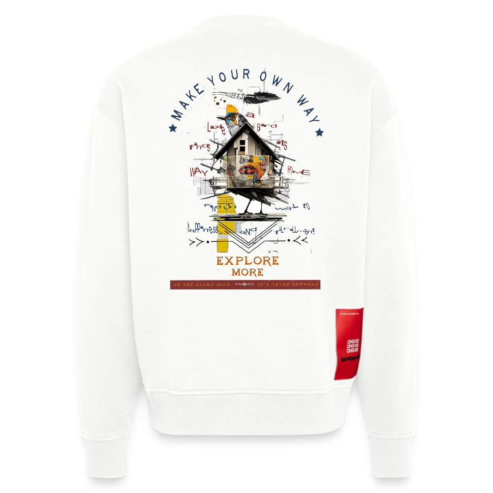 Durnamar, Vogel, 1st | Heavyweight Oversized Bio Sweater, Unisex - OFF WHITE