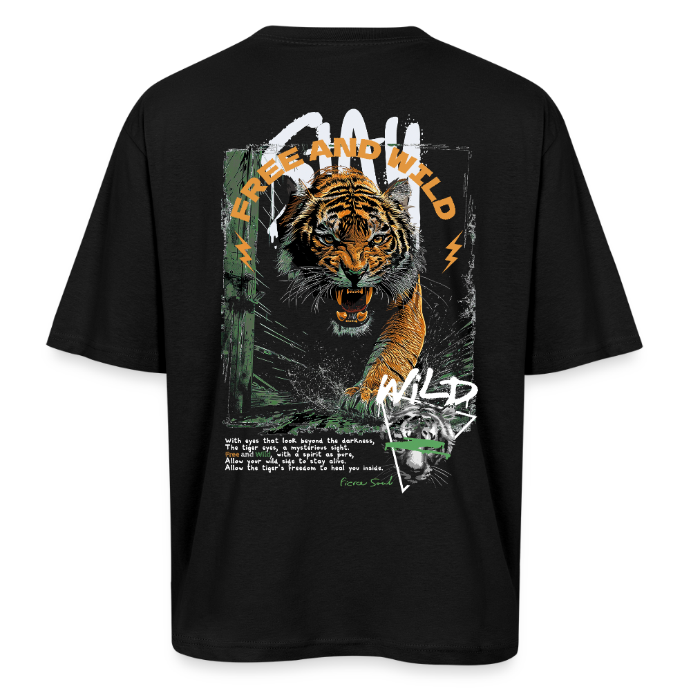 Demeter, Tiger, 1st | Breezy, Oversized Unisex T-Shirt - Schwarz