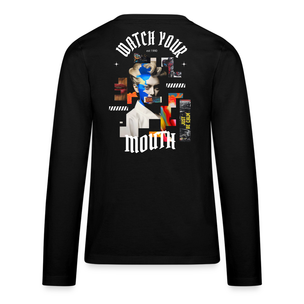 Dewrês, Frau, 1st | Teenager Langarmshirt - Schwarz