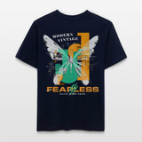 Azazîl, Schmetterling, 1st | Essential, Relaxed Fit Unisex Bio T-Shirt - Navy
