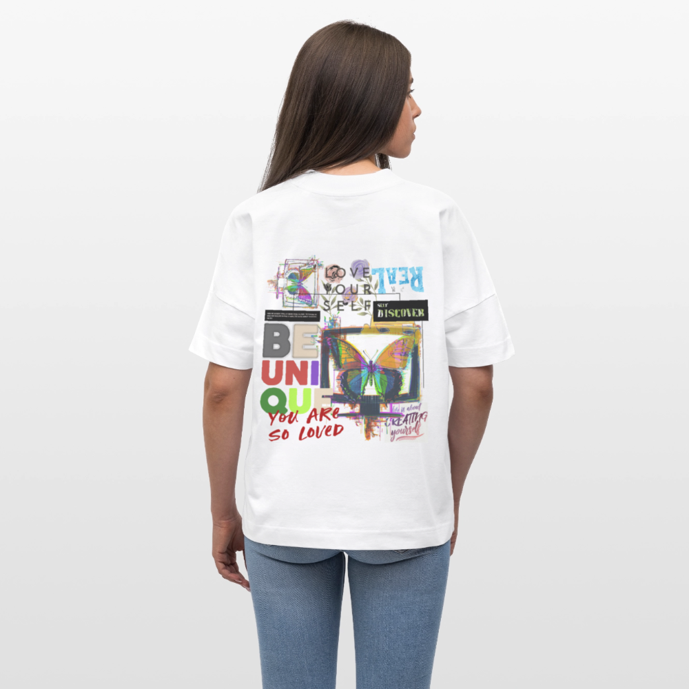 Orvathar, Fernseher, 1st | Blaster, Oversize Bio T-Shirt, Unisex - Weiß