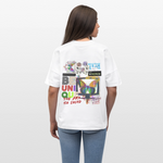 Orvathar, Fernseher, 1st | Blaster, Oversize Bio T-Shirt, Unisex - Weiß