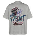 Ignisvar, Haus, 1st | Blaster, Oversize Bio T-Shirt, Unisex - Grau meliert