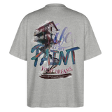 Ignisvar, Haus, 1st | Blaster, Oversize Bio T-Shirt, Unisex - Grau meliert
