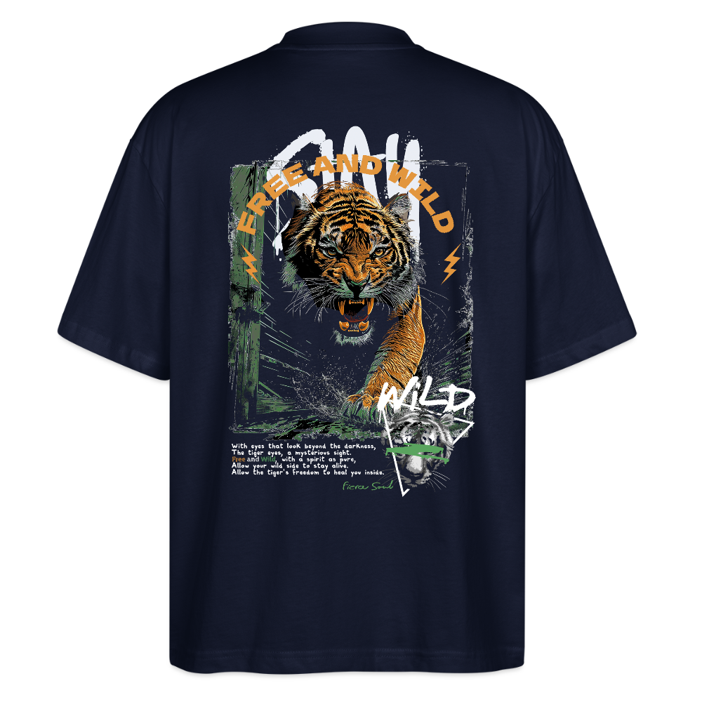 Demeter, Tiger, 1st | Blaster, Oversize Bio T-Shirt, Unisex - Navy
