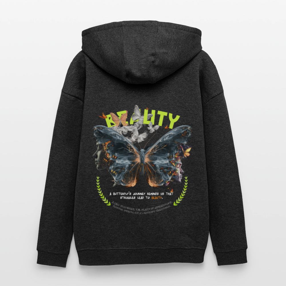 Harith, Schmetterling, 1st | Freshhood, Oversized Unisex Hoodie - Anthrazit